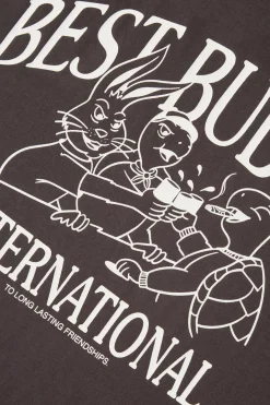 Outlet POMPEII BEST BUDDIES CHARCOAL GREY TEE
