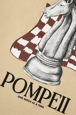 Outlet POMPEII CHESS ALMOND TEE