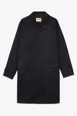 Online POMPEII NAVY COTTON MAC COAT