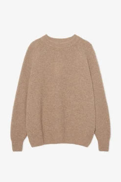 Cheap POMPEII RIBBED BEIGE WOOL KNIT SWEATER