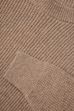 Cheap POMPEII RIBBED BEIGE WOOL KNIT SWEATER