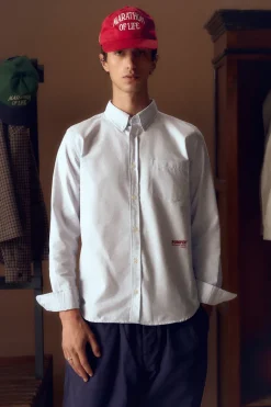 Clearance POMPEII STRIPE SKY OXFORD SHIRT