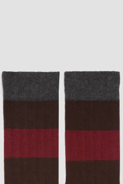Fashion POMPEII STRIPES CACAO BURGUNDY